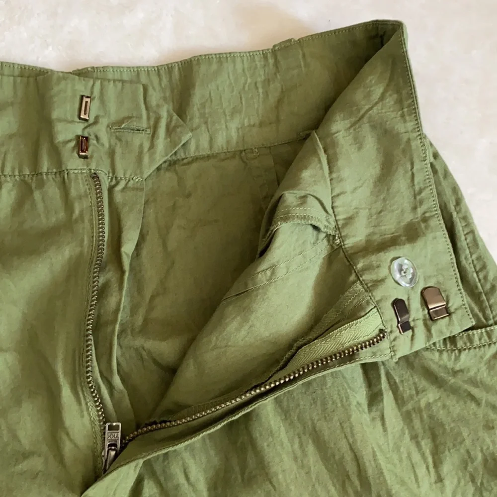 Free People | Menorca High Waist Wide Leg Cropped Pants Forest Glen Green (6) - Picture 7 of 16